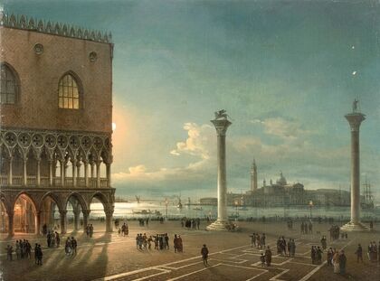 The Piazzetta di San Marco in moonlight, Venice