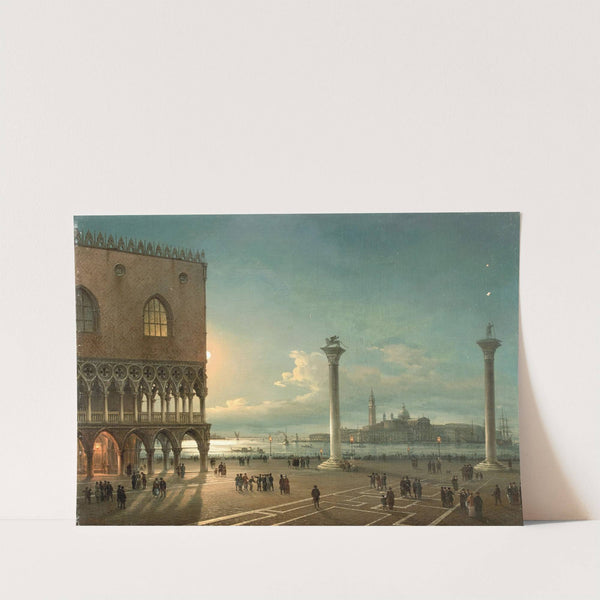 The Piazzetta di San Marco in moonlight, Venice by Giovanni Grubacs