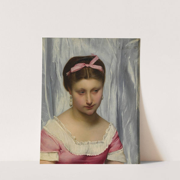 The Pink Ribbon (1871) by Adolphe-Alexandre Lesrel
