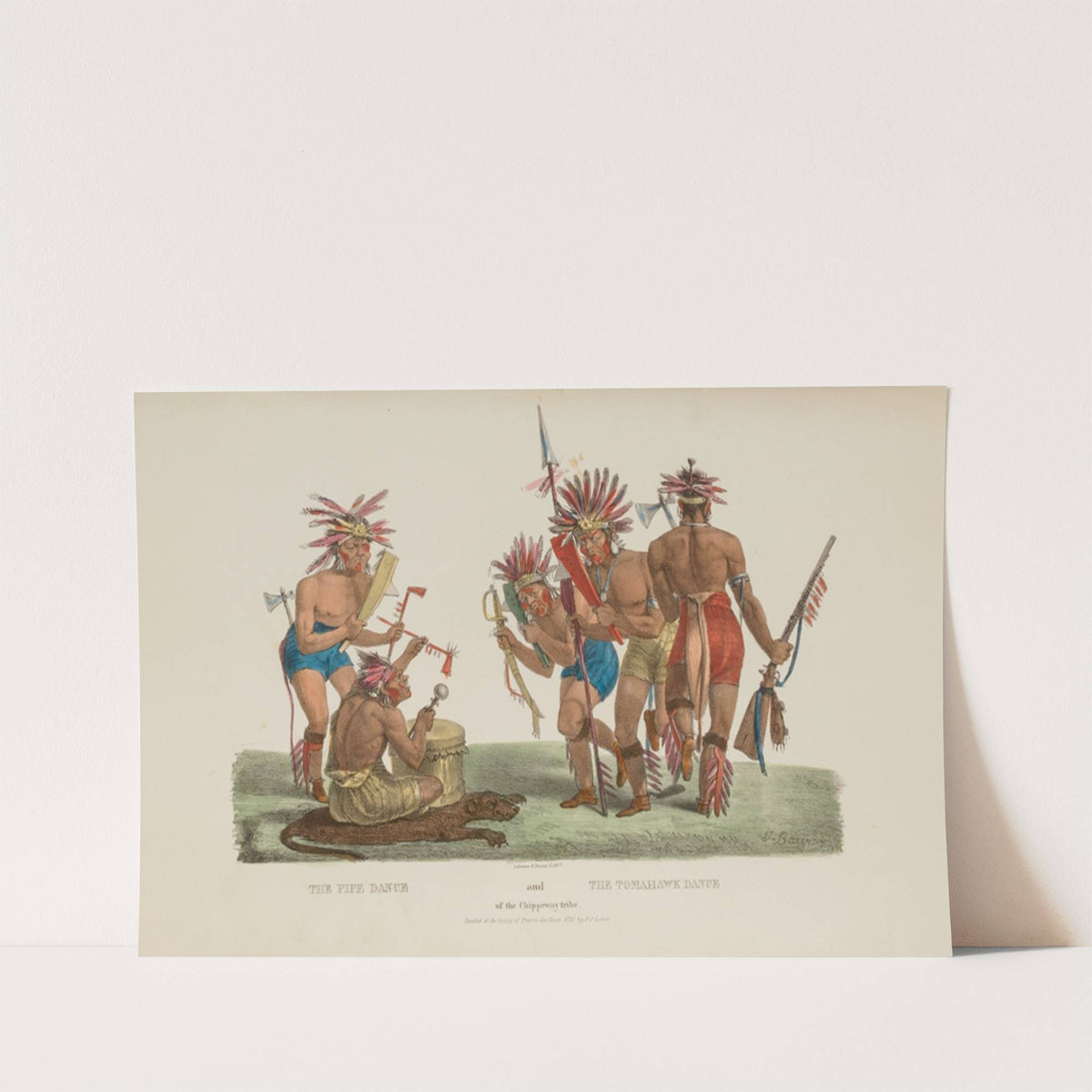The Pipe Dance and the Tomahawk Dance of the Chippeway Tribe (1835) by James Otto Lewis