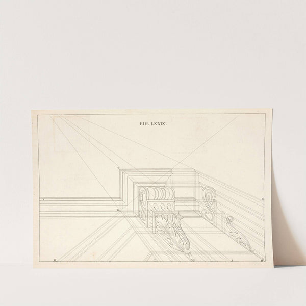 The plan and elevation of a corbel in perspective. by Andrea Pozzo