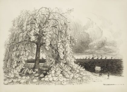 The plum tree. Who gets here first (1916)