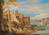 The port of Ripa Grande in Rome with merchants conversing