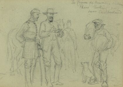 The Prince de Joinville sketching ‘Paris’ looking on, near Cumberland