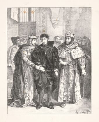 The Queen attempts to console Hamlet (Act I, scene ii) (1864)