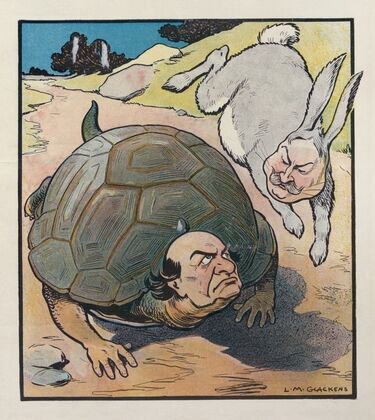 The republican hare and the democratic tortoise (1908)