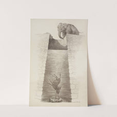 The Republican Party elephant drops the Democratic Party donkey down a well with a rock tied to his neck (1900) by William Henry Walker
