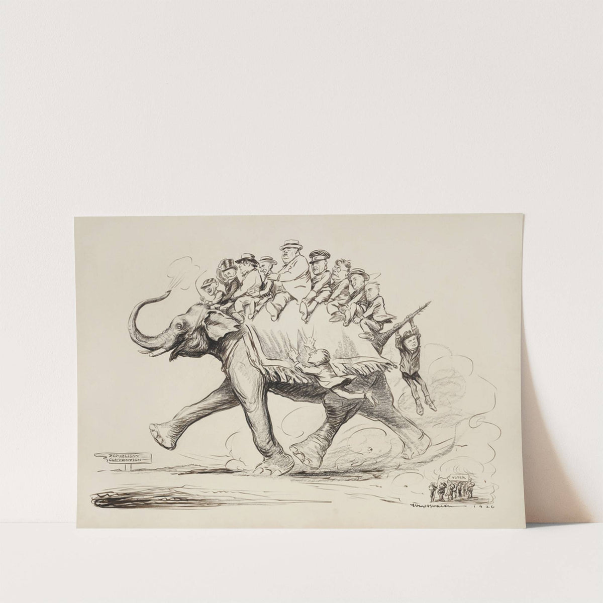 The Republican Party elephant marches to the Republican Convention (1920) by William Henry Walker