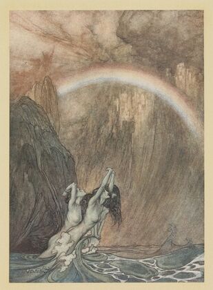 ‘The Rhineâs fair children, bewailing their lost gold, weep’
