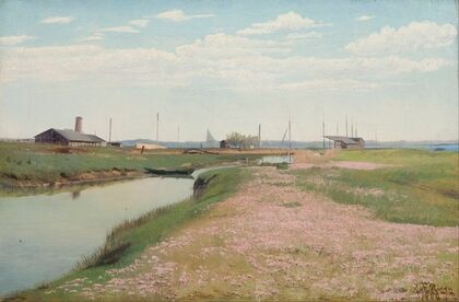 The river and the harbour at Frederiksværk (1900)