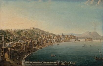 The Riviera di Chiaia, Naples, from the Convento di Sant Antonio, with Vesuvius beyond — size preview