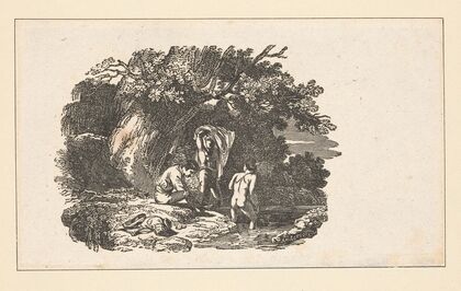 The seasons [Summer; Three men swimming in stream] (1826)