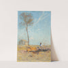 The selector&#039;s hut (Whelan on the log) by Arthur Streeton