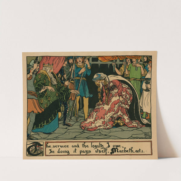 The service and the loyalty I owe, in doing it pays itself, Macbeth, act 1, [scene 4] (1898) by Pamela Colman Smith