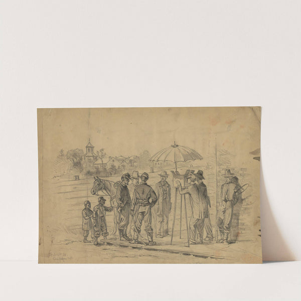 The showman in camp-A scene in the streets of Culpepper by Edwin Forbes