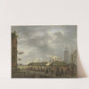 The small Fish Market on the Corner of the Brouwersgracht and Singel, Amsterdam (1826) by Johannes Jelgerhuis