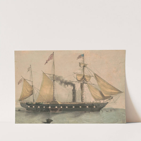 The steam ship Washington, Capt. Fitch, rescuing the passengers of the ship Winchester of Boston (1854) by Currier & Ives.