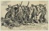 The stench of dead Japs[anese] was nauseating – Inf. on the road to Kokumbona – Guadalcanal – sketched between air alarms