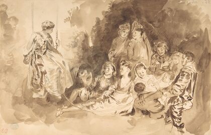 ‘The Swing,’ after Antoine Watteau (Les Agréements de l’été) (1798–1863)