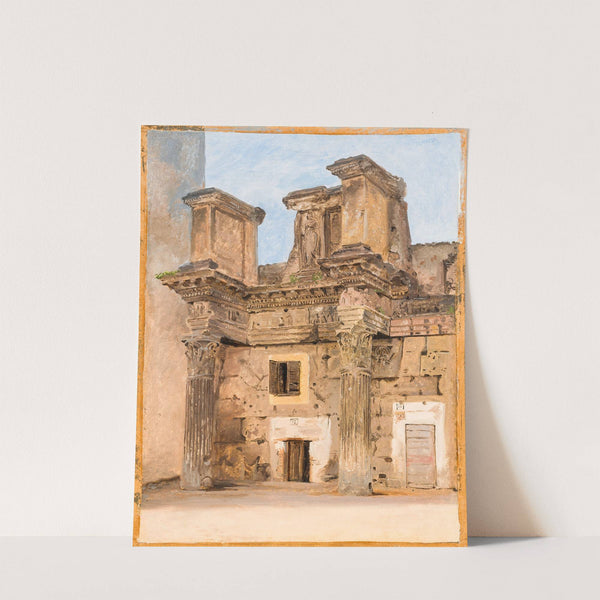 The Temple of Minerva on the the Forum of Nerva in Rome (circa 1840) by Constantin Hansen