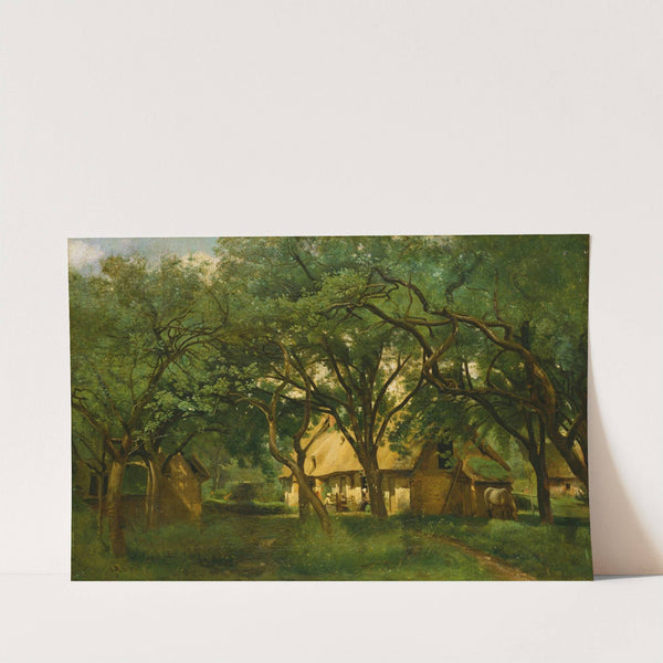 The Toutain Farm at Honfleur by Jean-Baptiste-Camille Corot