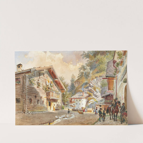 The town square in Großarl by Carl Goebel