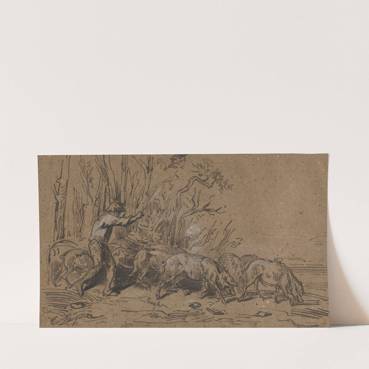 The Truffle Gatherers (c. 1849) by Charles Emile Jacque