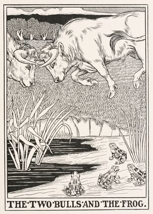 The Two Bulls and the Frog