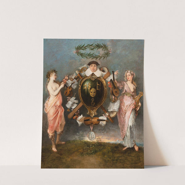 The Union of Music and Comedy by Jean-Antoine Watteau