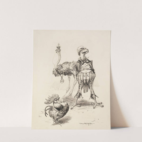 The United States depicted as an eagle, Great Britain as an ostrich, and France as a rooster. (1901) by William Henry Walker