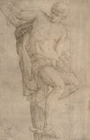 The Unrepentant Thief on the Cross, Study of a Child’s Head at Lower Left, and of an Ear at Lower Right Border