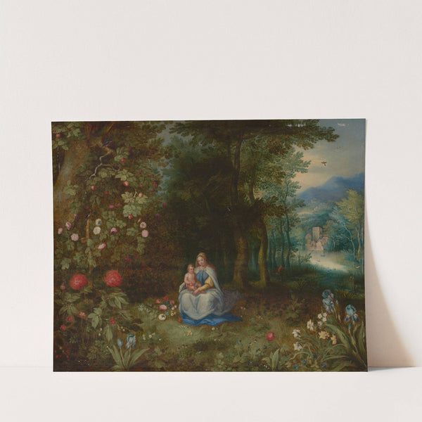 The Virgin and Child in a wooded landscape by Abraham Govaerts