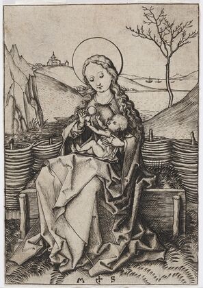 The Virgin and Child on a Grassy Bank