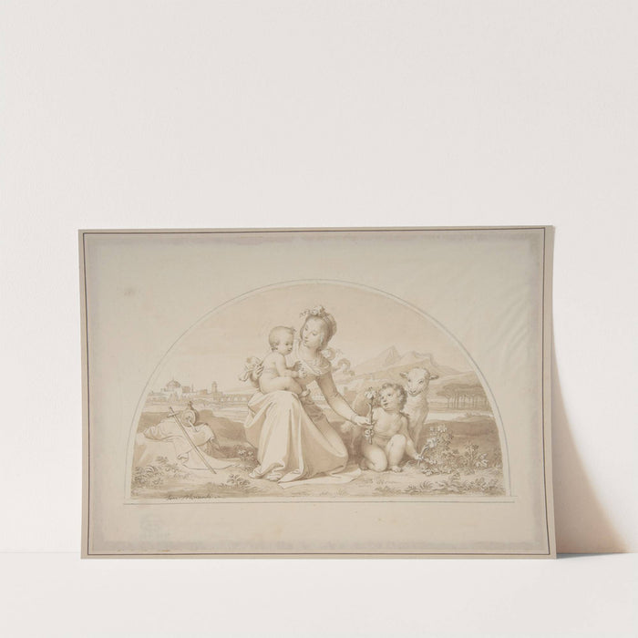 The Virgin and Child with the Infant John the Baptist and a Lamb in a Landscape by Tommaso Minardi