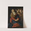 The Virgin In Prayer At The Foot Of The Cross, With Crying Angels by Gerard Seghers