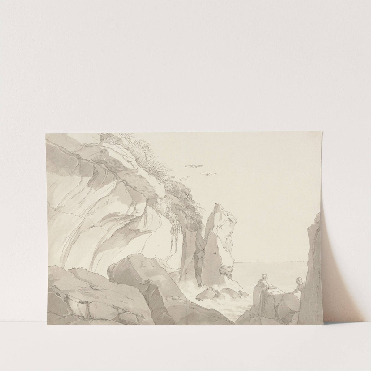 The Warren Near Exmouth, Devon; Figures on Rocks at the Sea's Edge by John White Abbott