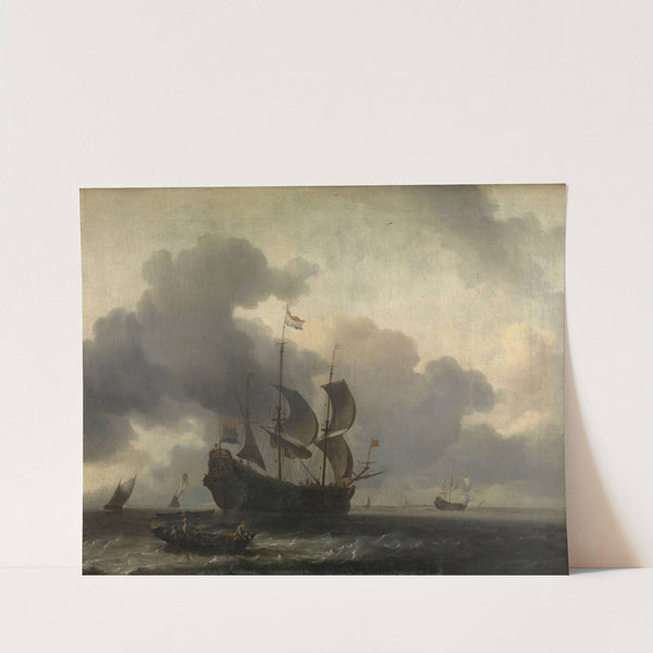 The Warship &#8216;De Jacob&#8217; at Anchor by Ludolf Backhuysen