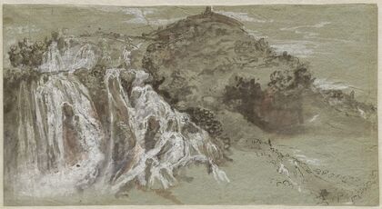 The Waterfalls at Tivoli (recto) (1704-1714)