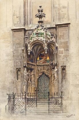 The west portal of the church Kirche Maria am Gestade in Vienna