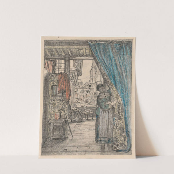 The Woman at the Curtain by Henri de Braekeleer