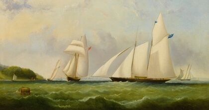 The Yacht Cambria Racing Off Ryde – Isle Of Wight (1869)