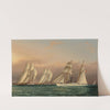The Yacht EMILY of the New York Yacht Club Observing a Stakes Race between the Schooners DREADNOUGHT and COLUMBIA by James Edward Buttersworth