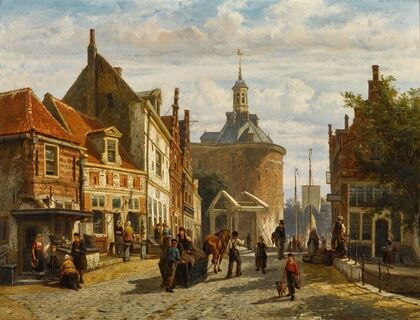 The Zuiderspui with the Drommedaris, Enkhuizen