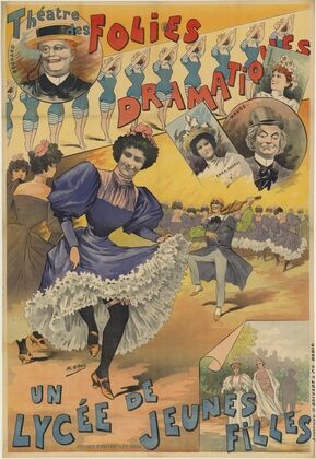 Théatre des Folies-Dramatiques. Un lycée de jeunes filles avec Maugé, Berthe Legrand, Regnard, Emma George (1890)