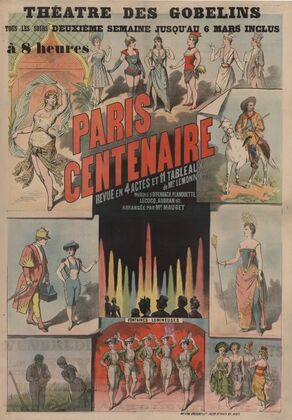 Théâtre des Gobelins. Paris centenaire revue. de Mr. Lemonnier (1890)