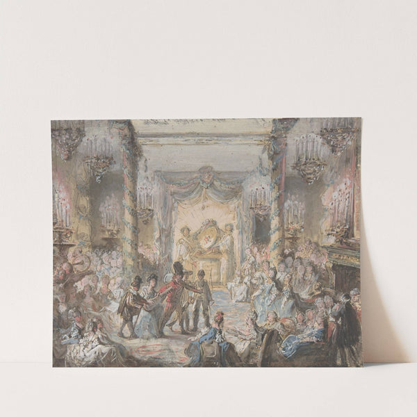Theatrical Divertissement Offered at a Gala Evening Party (18th century) by Gabriel de Saint-Aubin