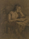 Thekla Eissenhardt, die Schwester Angilbert Göbels und Frau des Kupferstechers Johannes Kaspar Eissenhardt, am Tische lesend