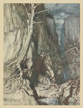 ‘There as a dread Dragon he sojourns, and in a cave keeps watch over Alberichâs ring