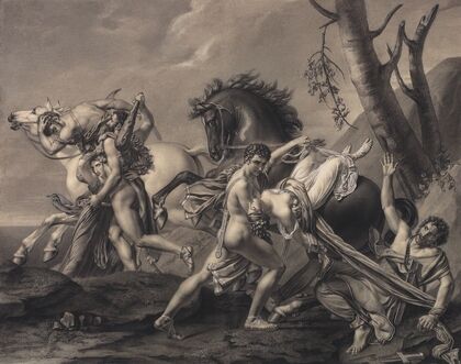 Theseus and Pirithoüs Clearing the Earth of Brigands, Deliver Two Women from the Hands of their Abductors — size preview