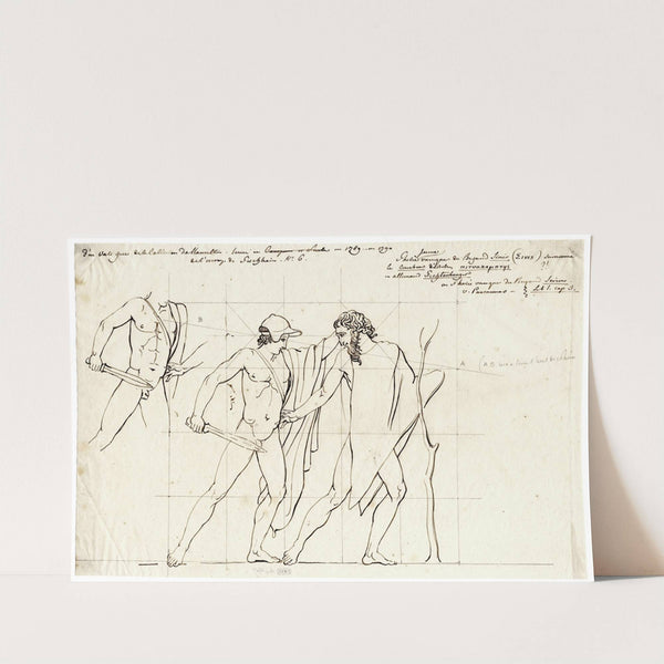 Theseus fighting the brigand Sinis (after a Greek vase) by David Humbert de Superville